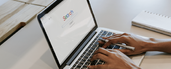 woman searching on an internet browser 