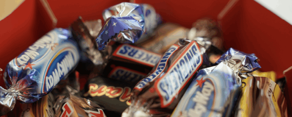 Red bowl full of candy Red bowl full of candy