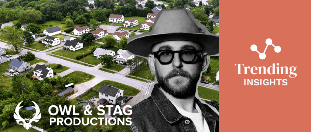 Phil Kwarta of Owl & Stag Productions against the backdrop of Bangor, Maine 