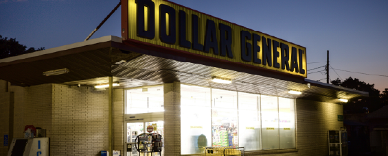 Dollar General Store at Night