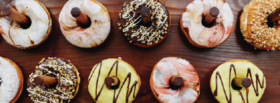 Variety of doughtnuts